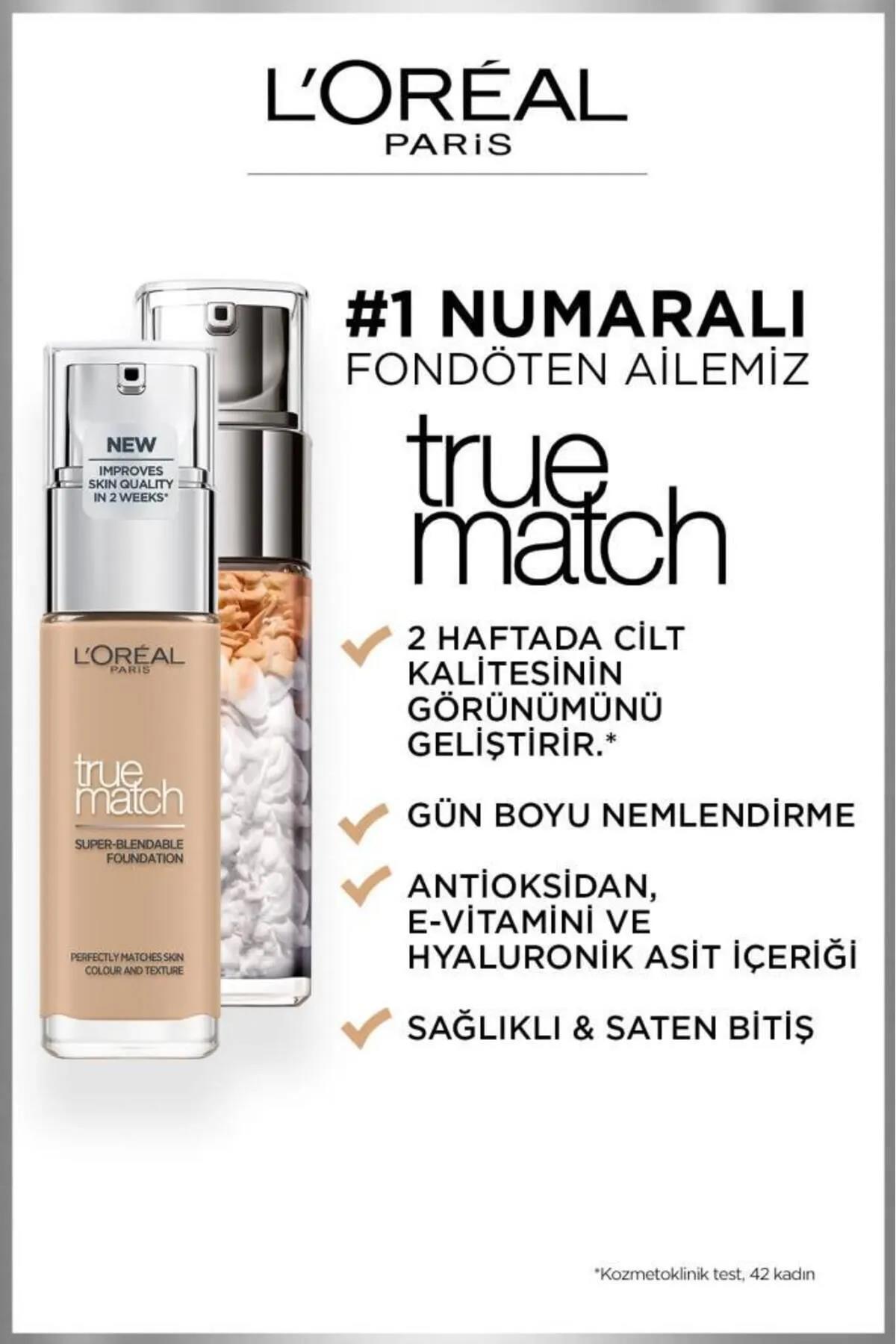 3 Adet Loreal Paris True Match Fondöten 1.5N Nötr Alt Ton ve ROSIE Pamuk