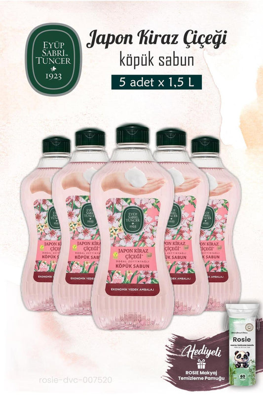 5 Adet Japon Kiraz Çiçeği Köpük Sabun 1.5 L ve ROSIE