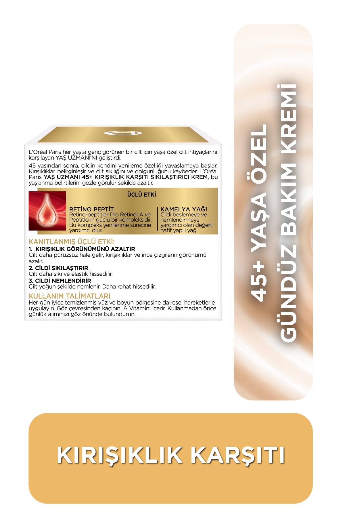 Yaş Uzmanı 45+ Retino Peptit İçeren Kırışıklık Karşıtı Sıkılaştırıcı Gündüz Kremi 50 ml