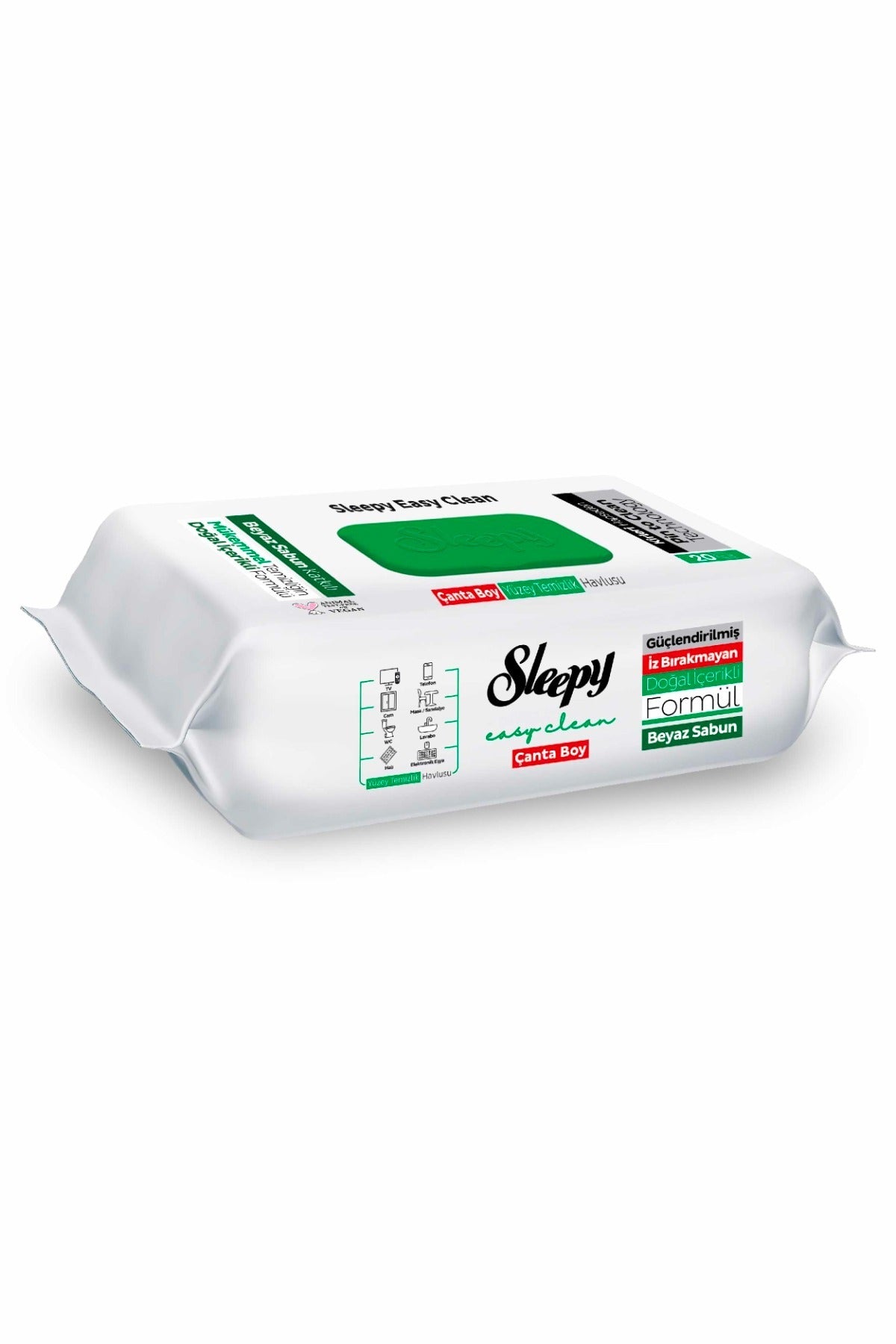 Easy Clean Beyaz Sabun Katkılı Yüzey Temizlik Havlusu Çanta Boy 20 Yaprak