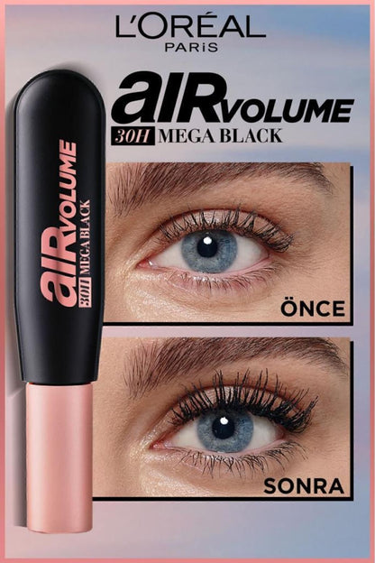 Air Mega Black Maskara – 30 Saate Kadar Kalıcı – Ekstra Siyah