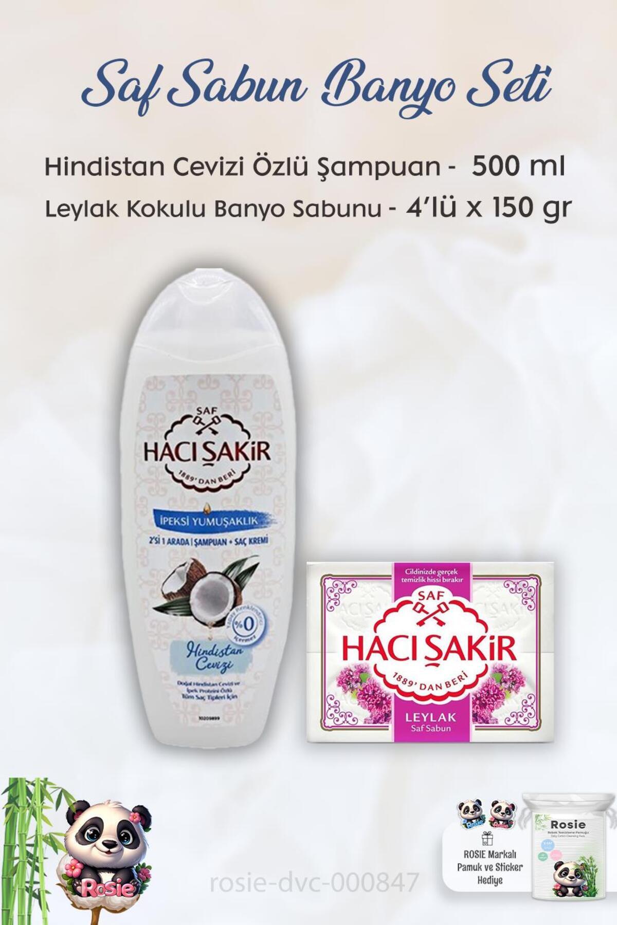 Hindistan Cevizi Şampuan 500 ml, Lavanta Kokulu Banyo Sabunu 4 x 150 gr ve ROSIE