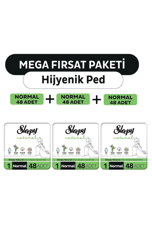 Natural Ultra Hassas Hijyenik Ped Mega Fırsat Paketi Normal 144 Adet