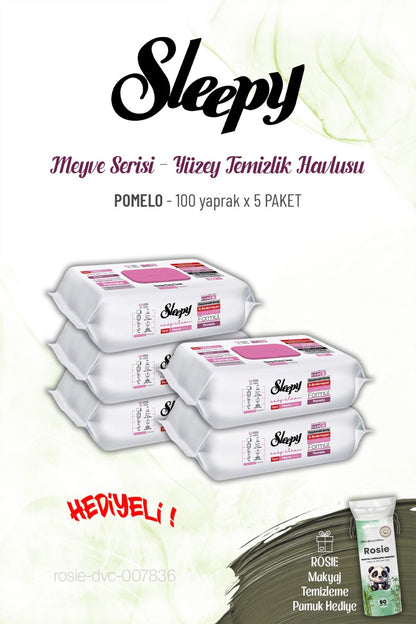 Pomelo Yüzey Temizlik Havlusu 100 yaprak x 5 paket ve ROSIE