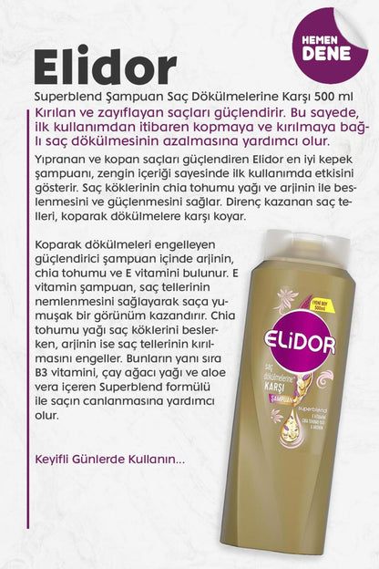 Superblend Saç Bakım Şampuanı Saç Dökülmelerine Karşı E Vitamini 500 ML