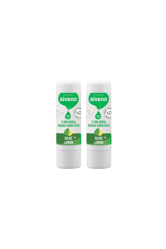 %100 Doğal Dudak Koruyucu Nane & Limon Lipbalm Krem Nemlendirici Parlatıcı Onarıcı 6 G X 2 Adet