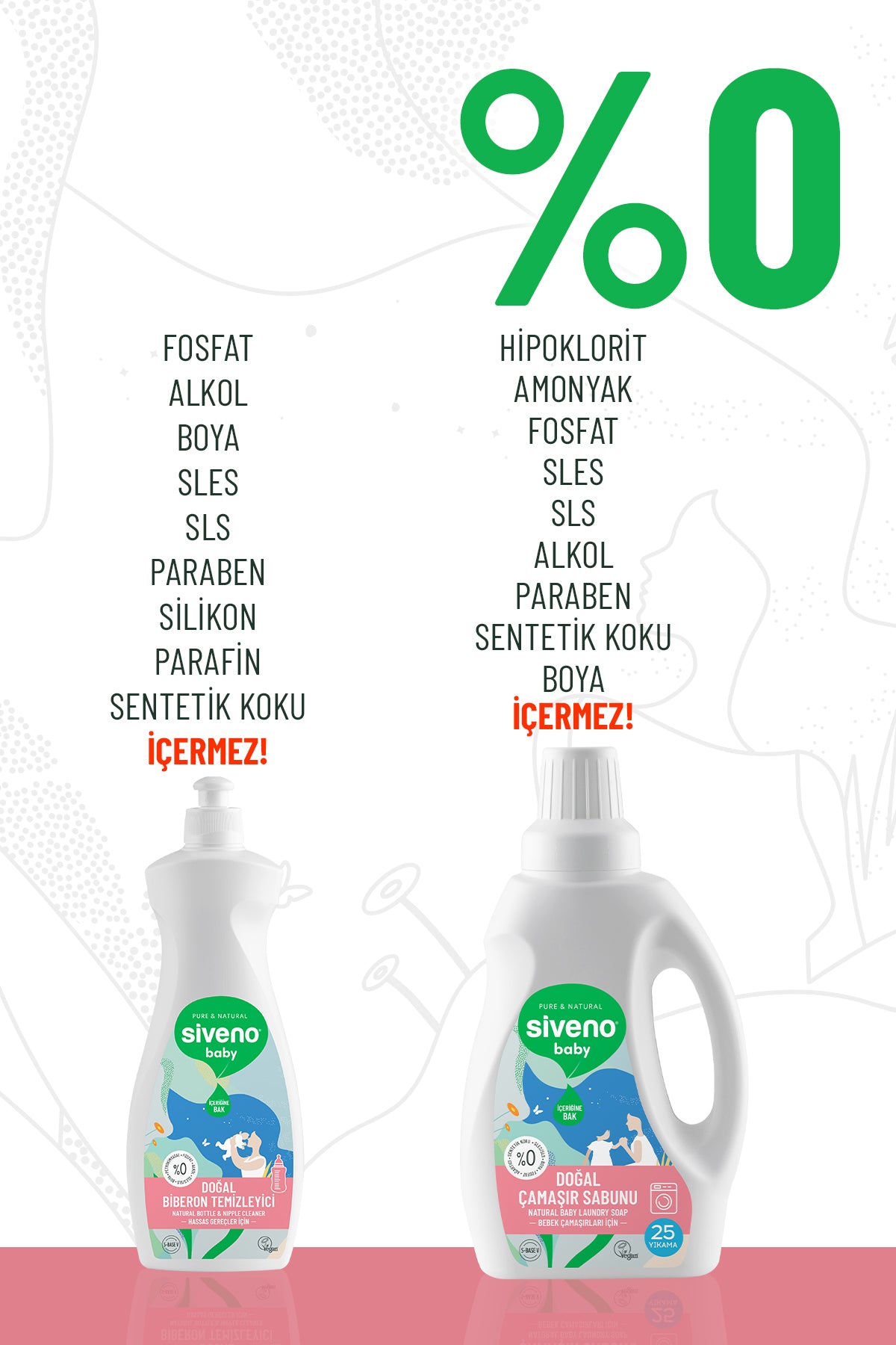 %100 Doğal Bebek Çamaşır Sabunu 750 ml & Biberon Emzik Temizleyici Elde Bulaşık Sabunu 500 ml
