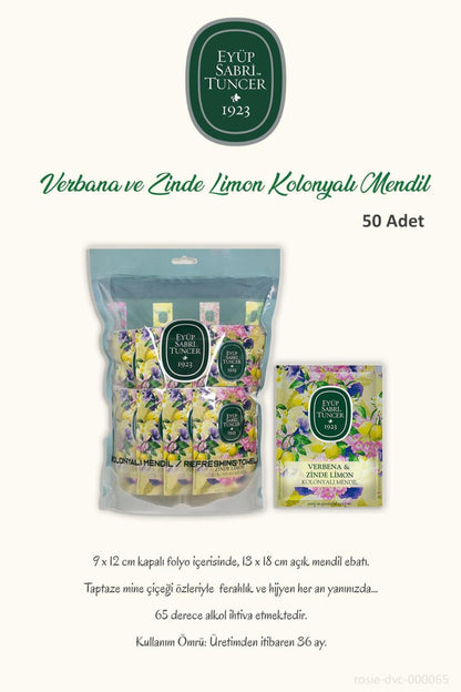3 Paket Verbena & Zinde Limon Kolonyalı Mendil 50'li ve ROSIE