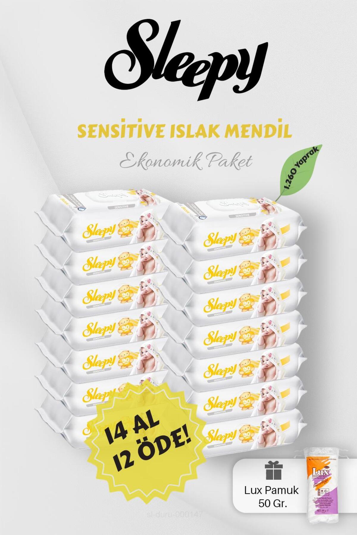 14 AL 12 ÖDE Sensitive 90' lı Islak Havlu, ROSIE Hediyeli