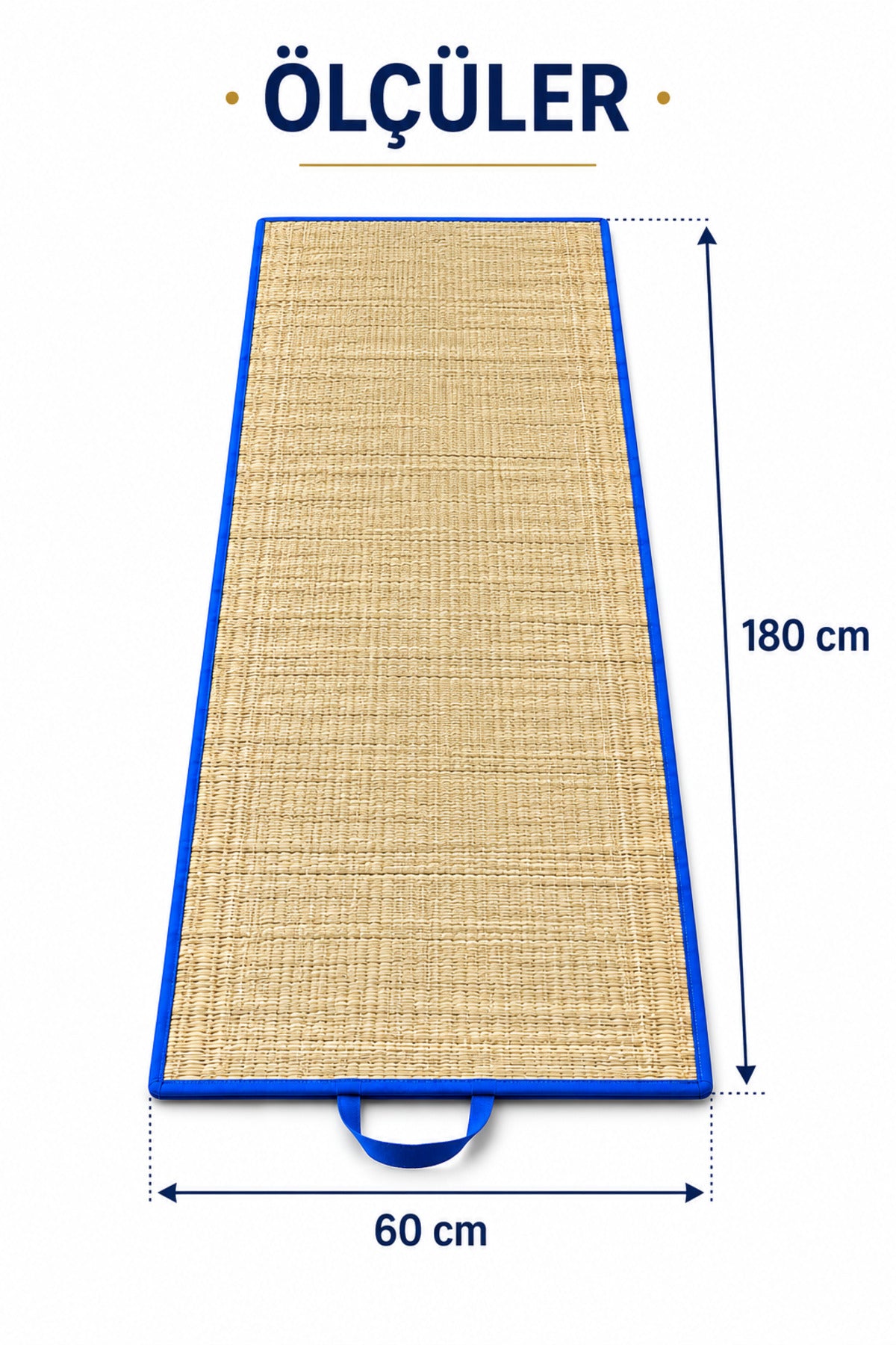 Hasır Mat, Plaj - Kamp Matı %100 Hasır, 60x180 cm
