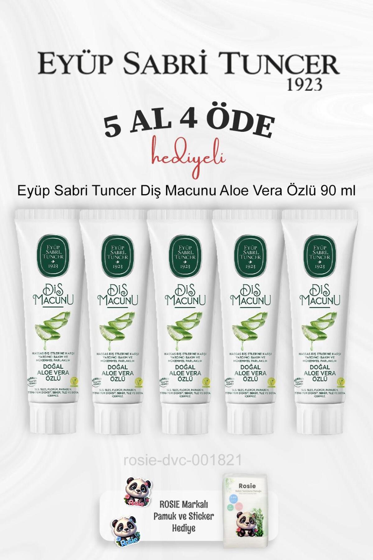 Diş Macunu Aloe Vera Özlü 90 ml 5 Al 4 Öde ve Rosie Pamuk