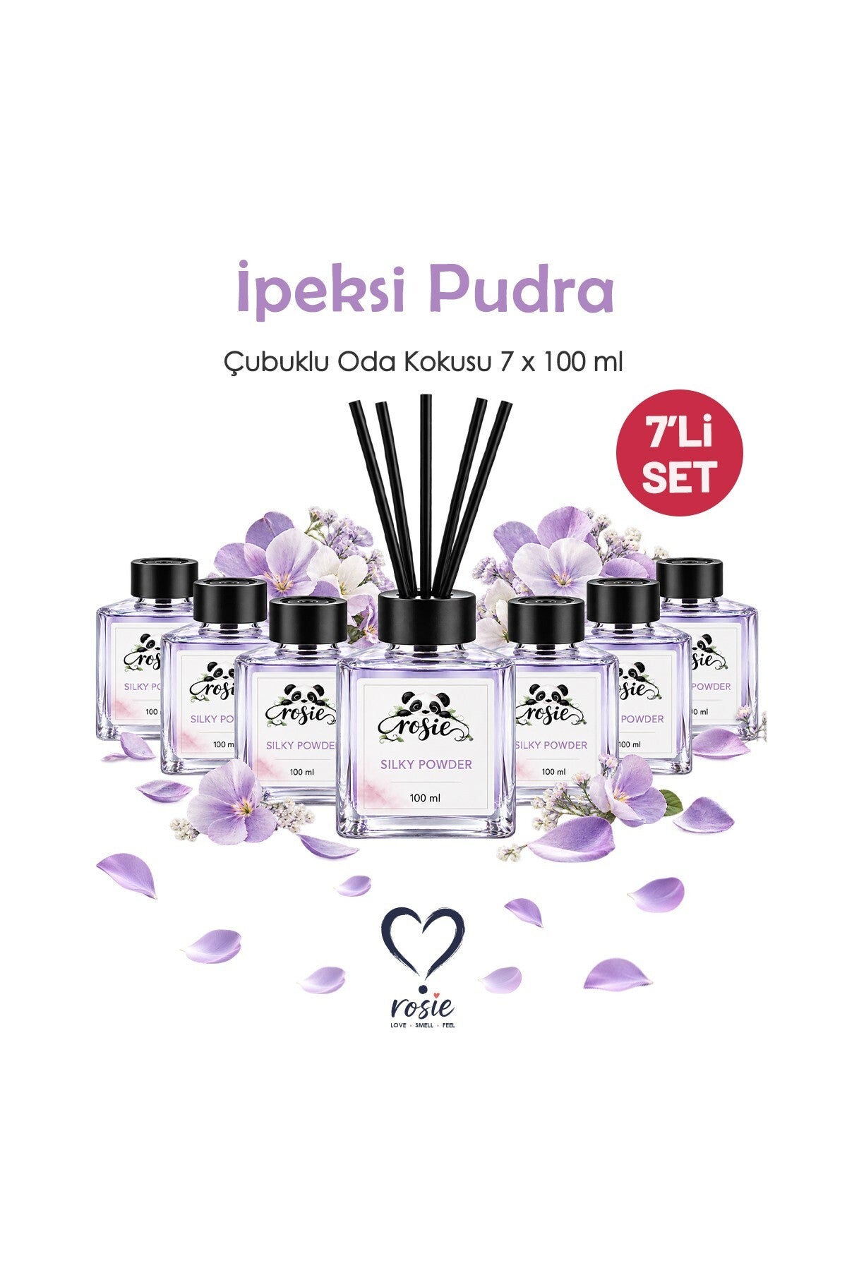 Pudra 7'li Çubuklu Oda Kokusu Seti 7 x 100 ml – Temiz ve Yumuşak Koku