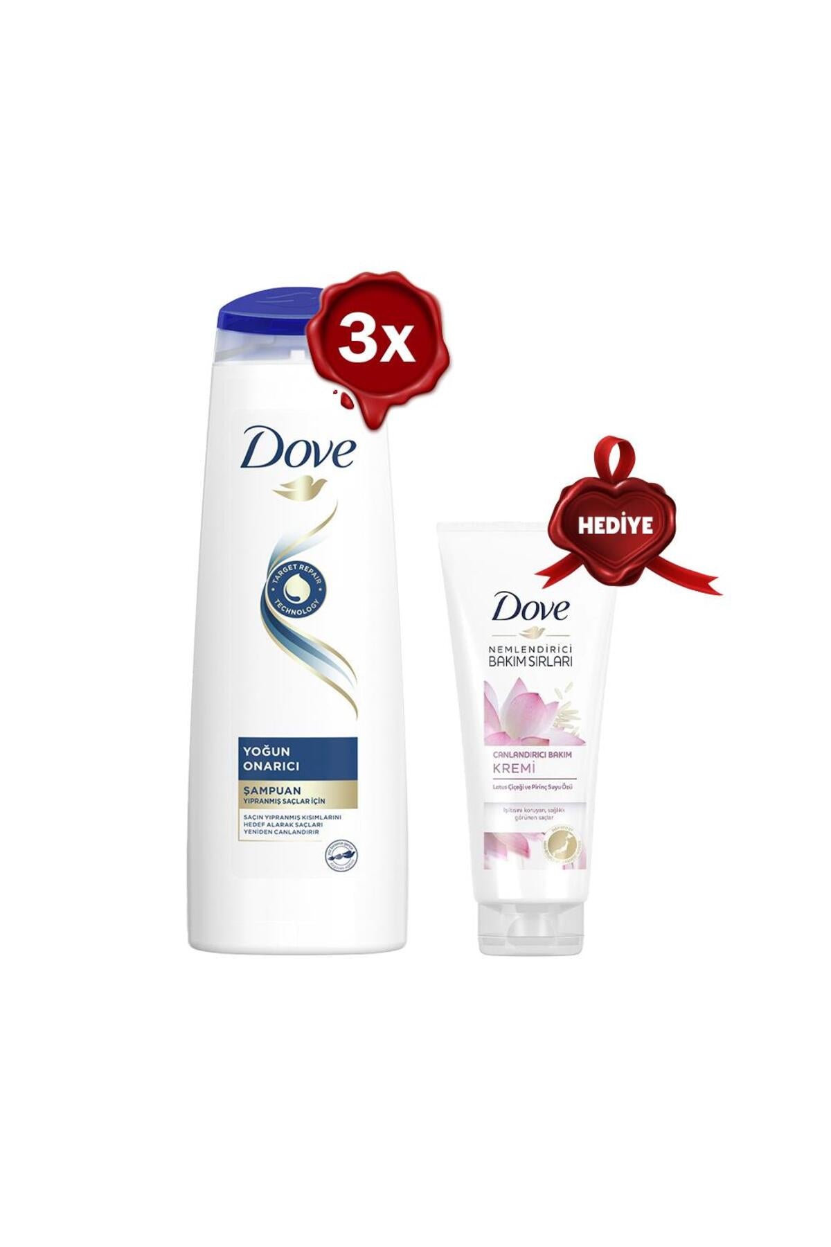 Şampuan Yoğun Onarıcı 350 ml x 3, Lotus Saç Kremi Hediyeli