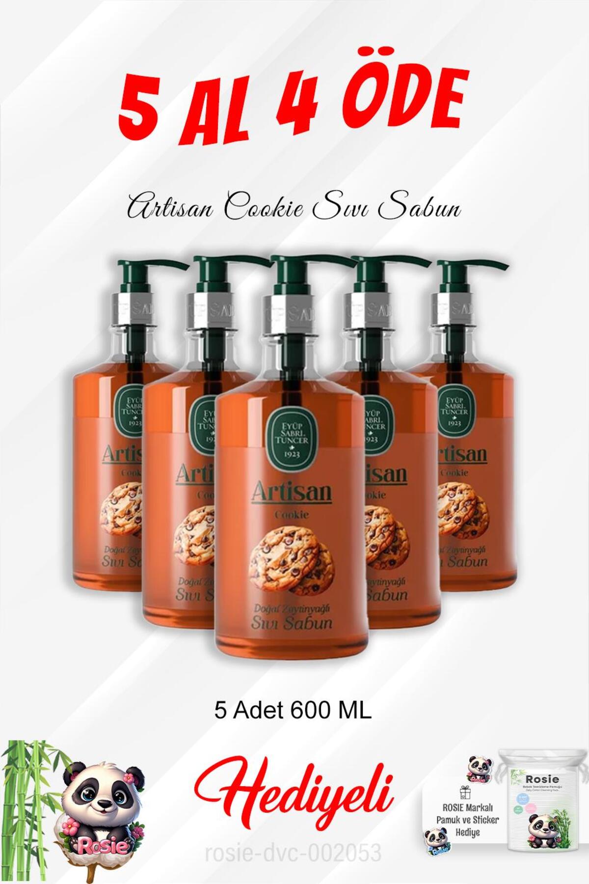 Artisan Cookie Sıvı Sabun 600 ML 5 Al 4 Öde ve Rosie Pamuk