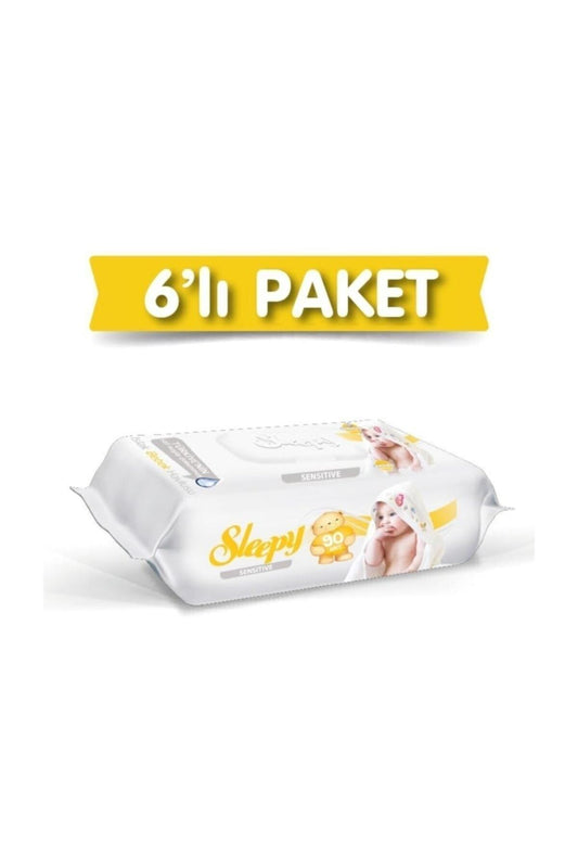 Sensitive Islak Mendil 90 Yaprak 6 Adet