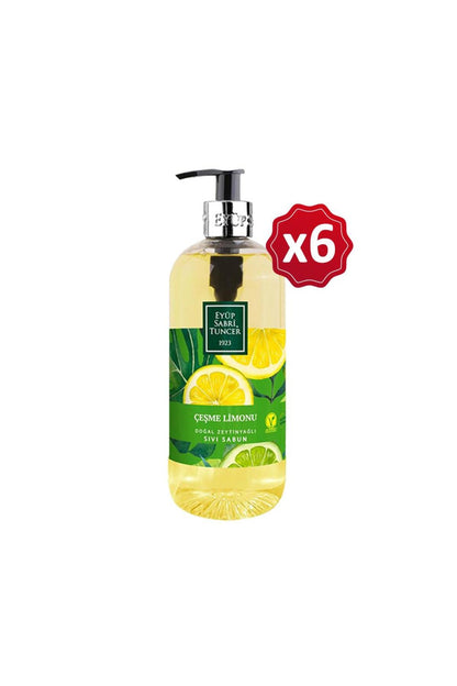 Doğal Zeytinyağlı Sıvı Sabun Çeşme Limonu 500 ml x 6 Adet