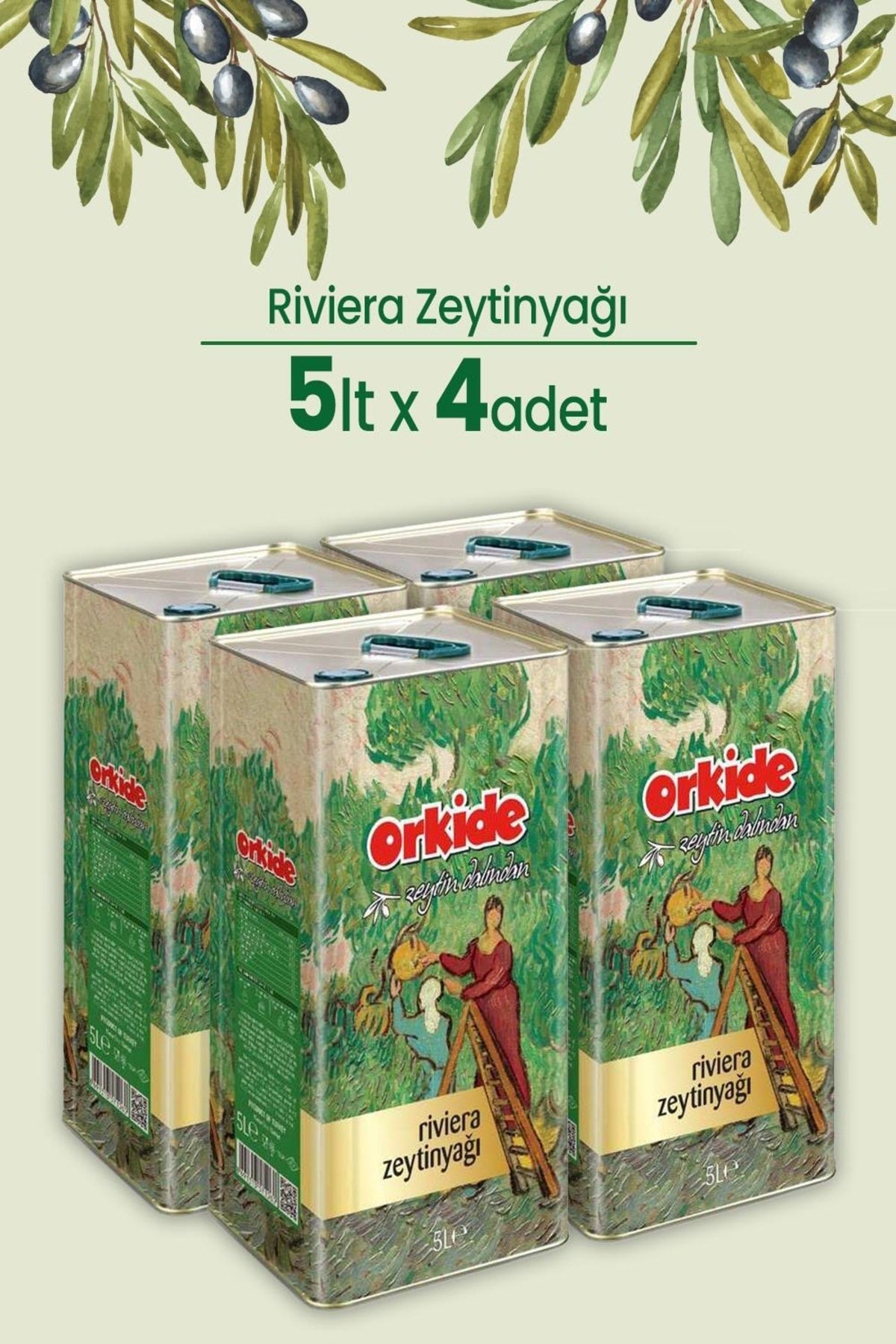 Riviera Zeytinyağı Teneke 5 Lt X 4 Adet