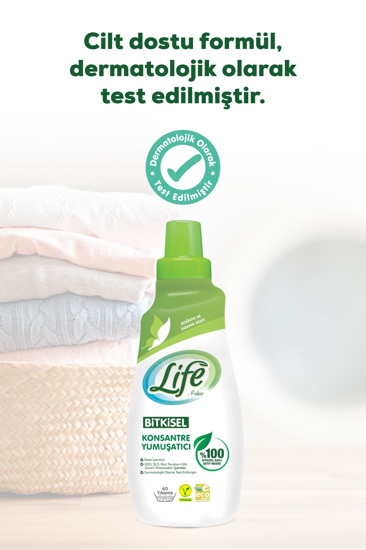 %100 Bitkisel Bazlı Vegan Konsantre Çamaşır Yumuşatıcısı 1500 ml X 2 Adet, %100 Doğal