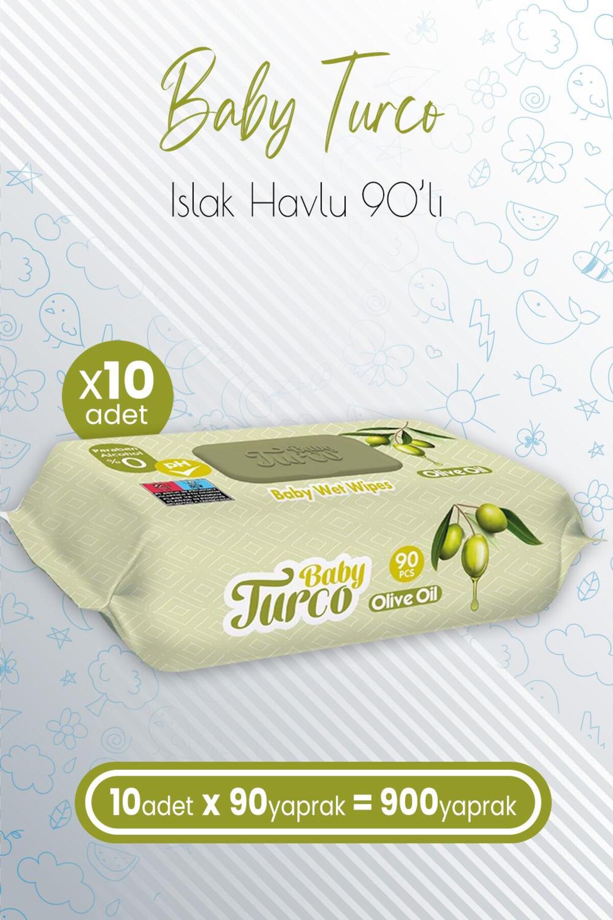 Bebek Islak Havlu Olive Oil 90' lı x 10 Adet (900 Yaprak)