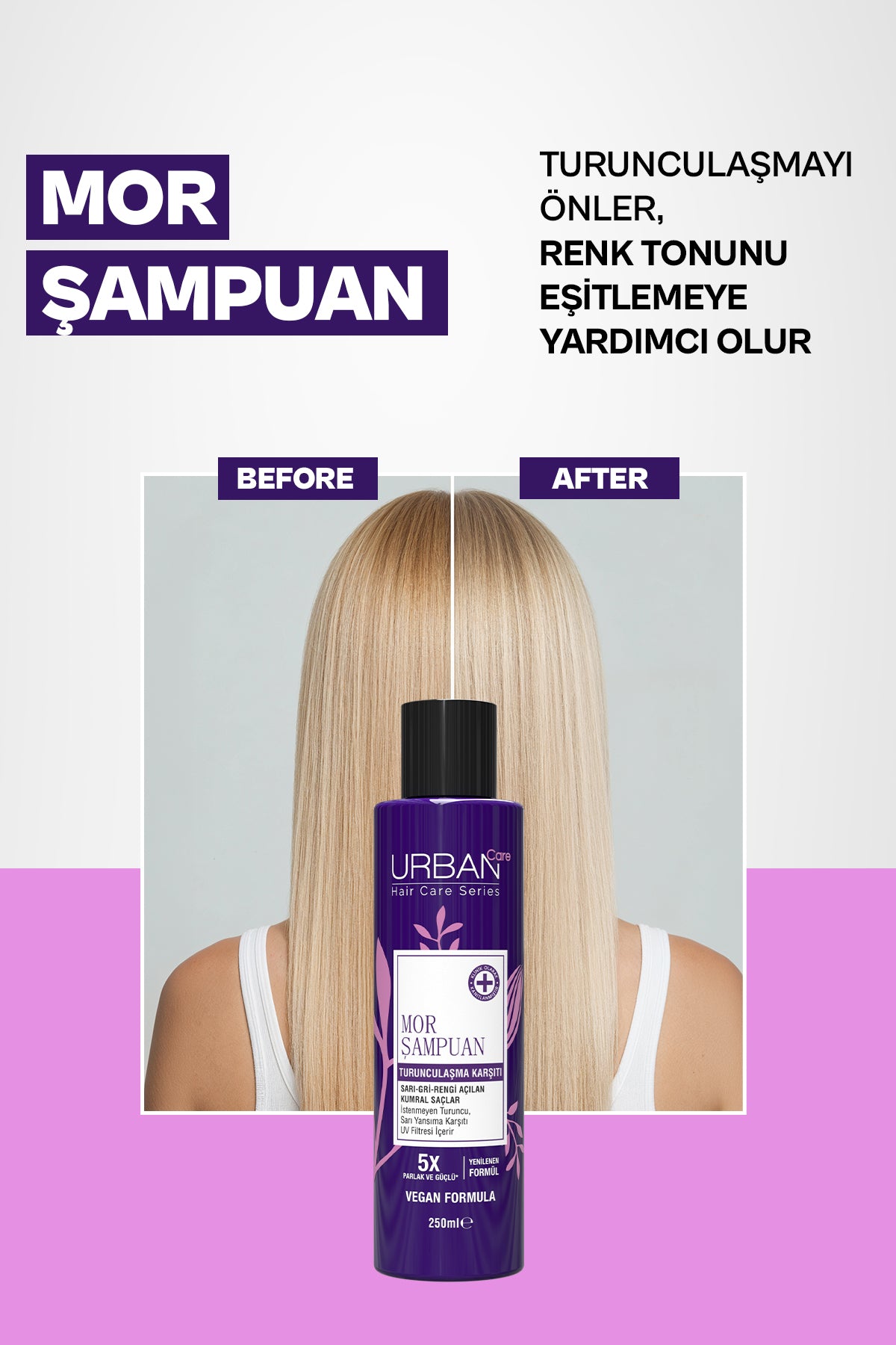 Turunculaşma Karşıtı Mor Saç Bakım Şampuanı-250 ml-sülfatsız