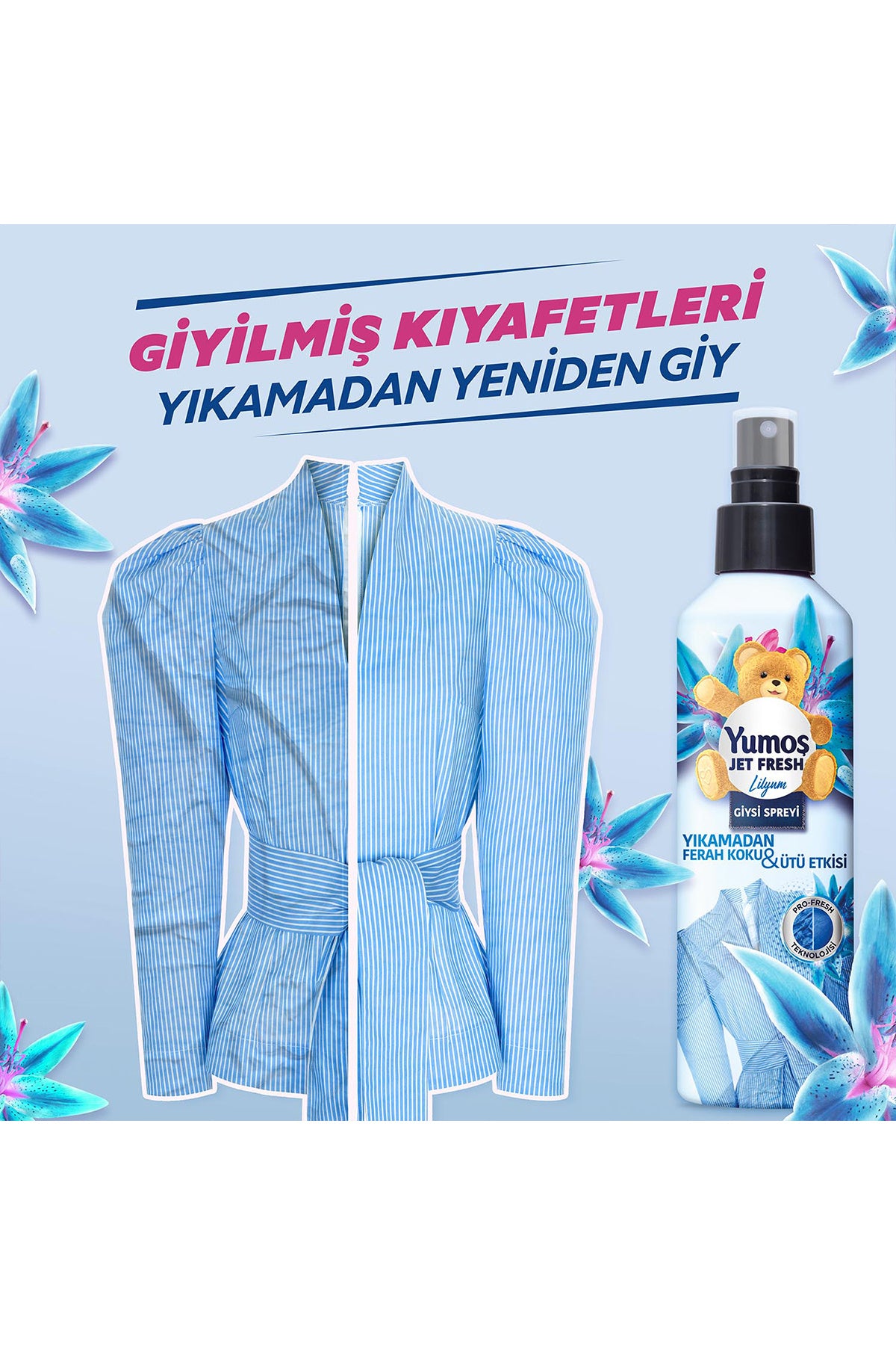 Jet Fresh Giysi Spreyi Lilyum 200 ml 1 Adet Jet Fresh Giysi Spreyi Orkide 200 ml