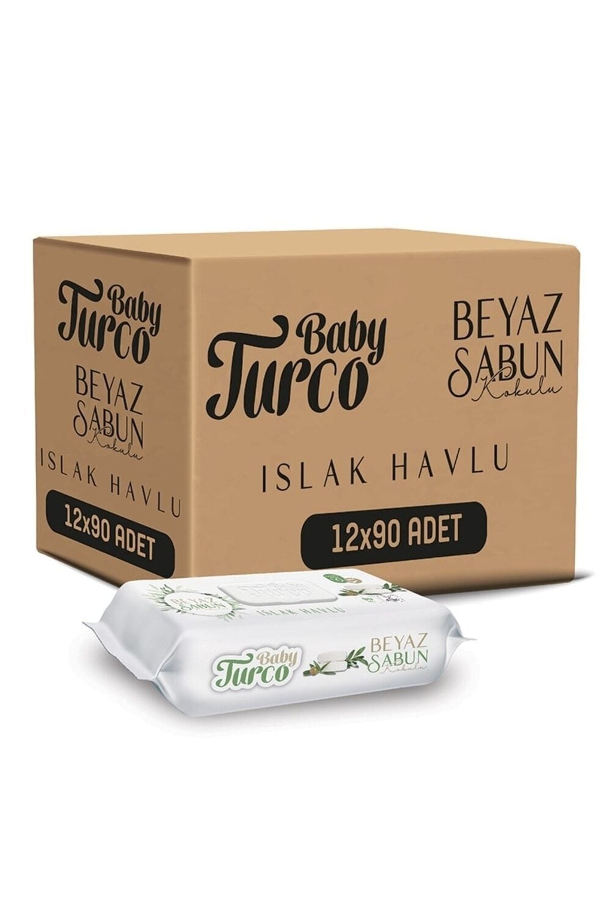 Beyaz Sabun Kokulu Islak Havlu 90'lı X 12