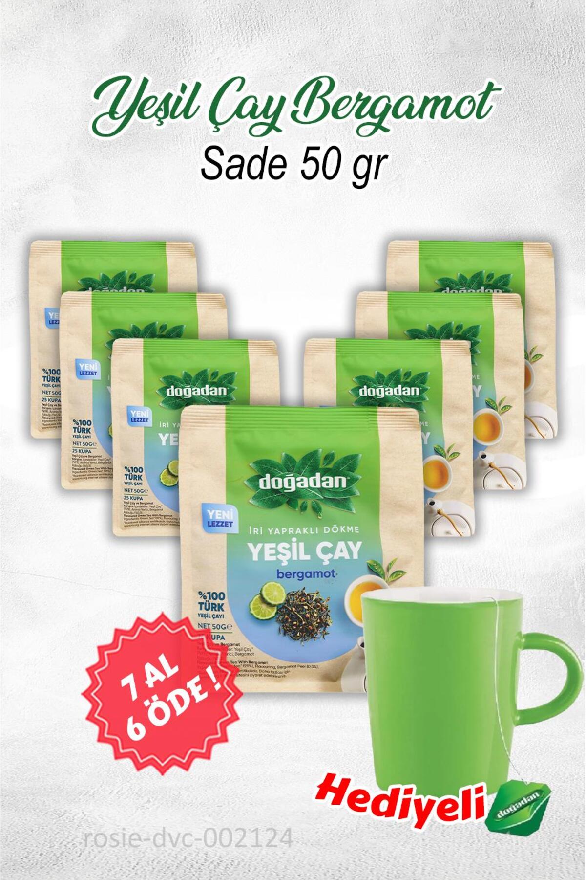 Dökme Yeşil Çay Bergamot 50 gr7 AL 6 ÖDE ve Kupa Hediyeli