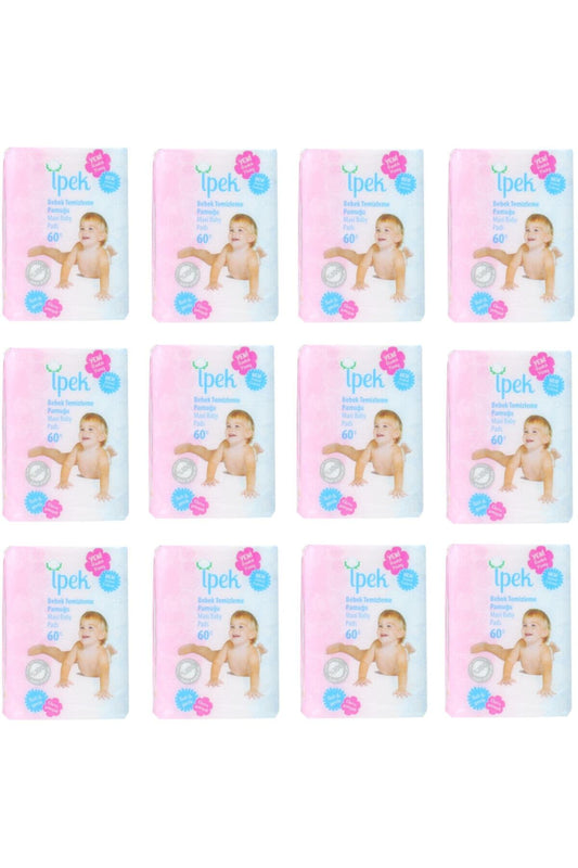 Maxi 60 Adet Bebek Temizleme Pamuğu 12 Li Paket