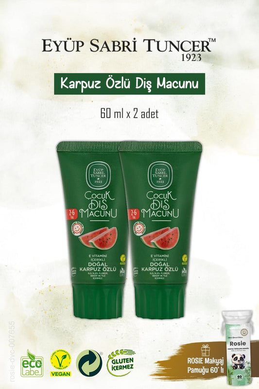 Doğal Karpuz Özlü Diş Macunu 2 Adet 60 ml, Rosie Hediye