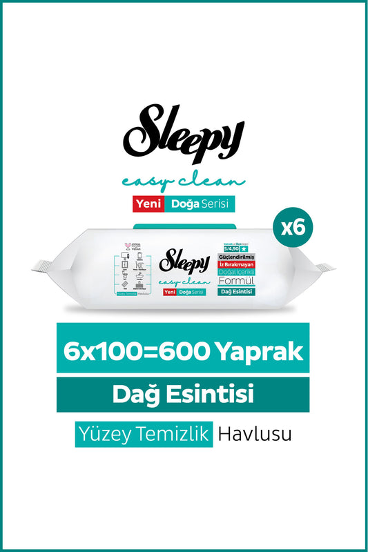 Mountain Yüzey Temizlik Havlusu Mendili Dağ Esintisi 6x100 (600 Yaprak)