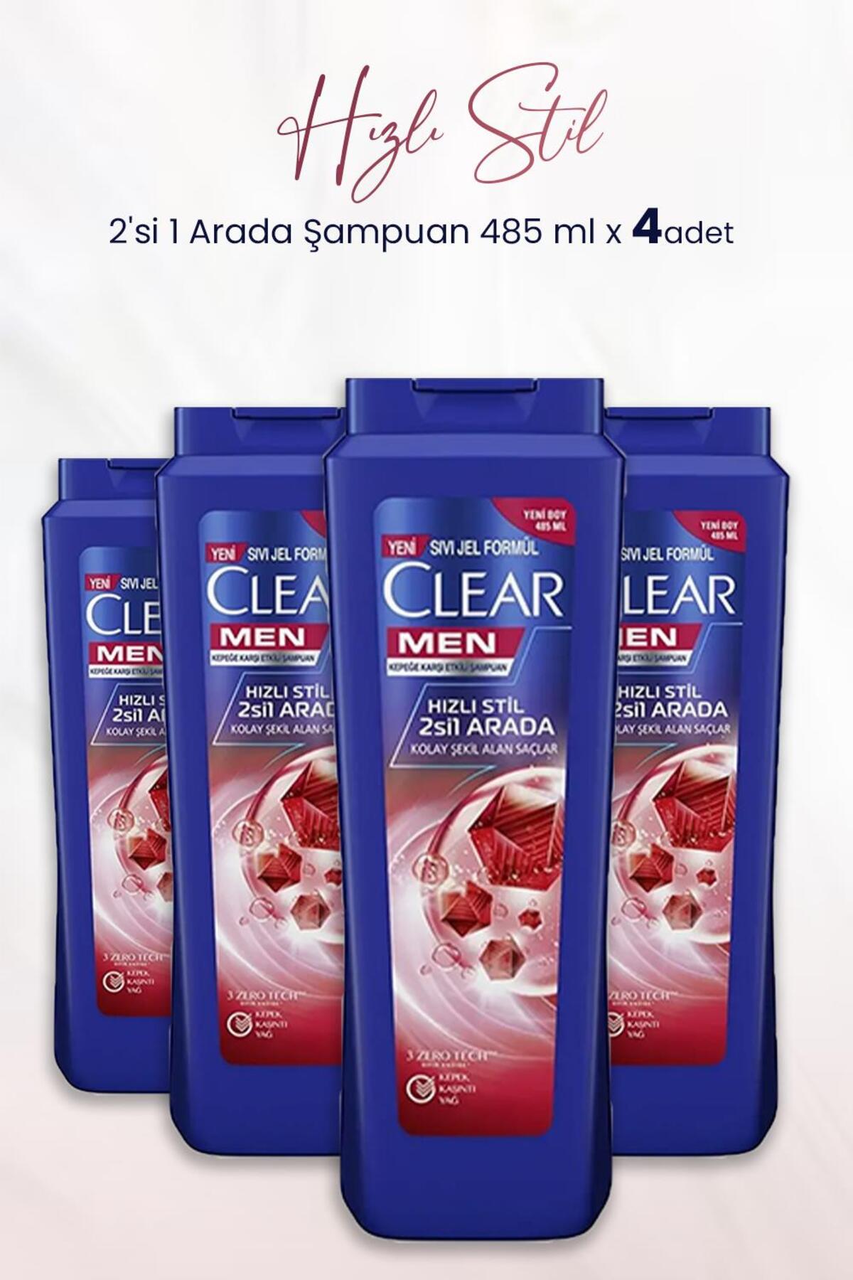 Kepeğe Karşı Etkili Hızlı Stil 2'si 1 Arada Şampuan 485 ml x 4 Adet
