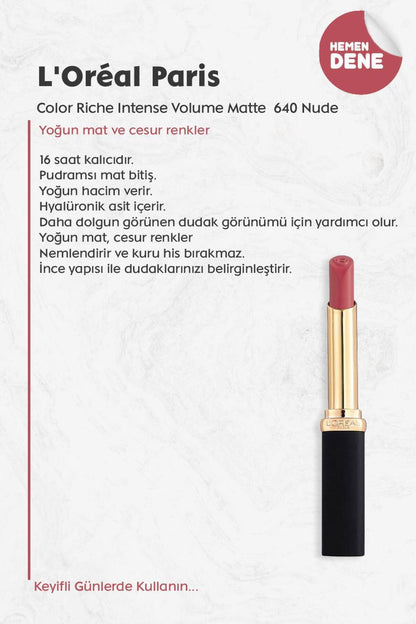 Loreal Paris Color Riche Intense Volume Matte - 640 Nude Independant