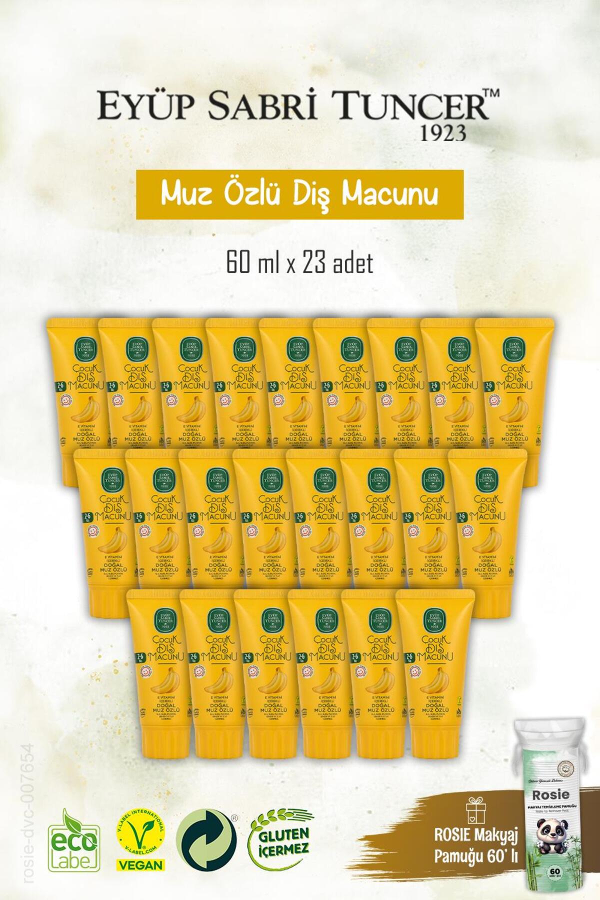23 Adet Doğal Muz Özlü Çocuk Diş Macunu 60 ml, Rosie Hediye