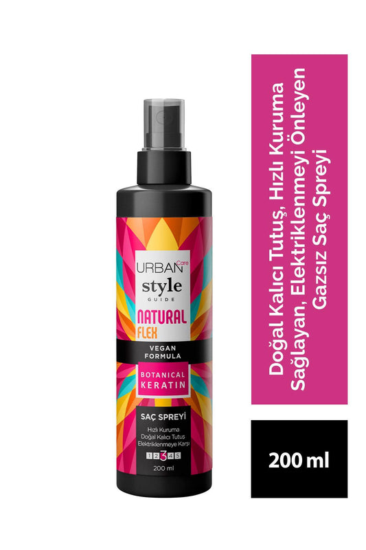 Style Guide Natural Flex Doğal ve Kalıcı Tutuş Sağlayan Gazsız Saç Spreyi-vegan-200ml