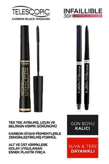 Loreal Paris Infaillible Fondöten 125,Telescopic Carbon Maskara,Vinyl Ink Likit Ruj 15