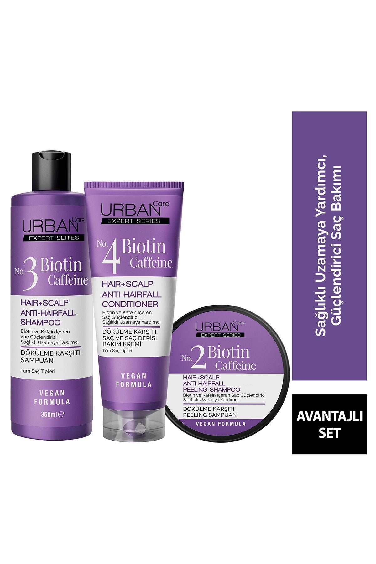 Expert Biotin ve Kafein Dökülme Karşıtı Peeling Şampuan Krem Seti-vegan