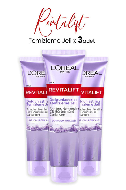 Loreal Paris Revitalift Dolgunlaştırıcı Temizleme Jeli 150 ml x 3 Adet