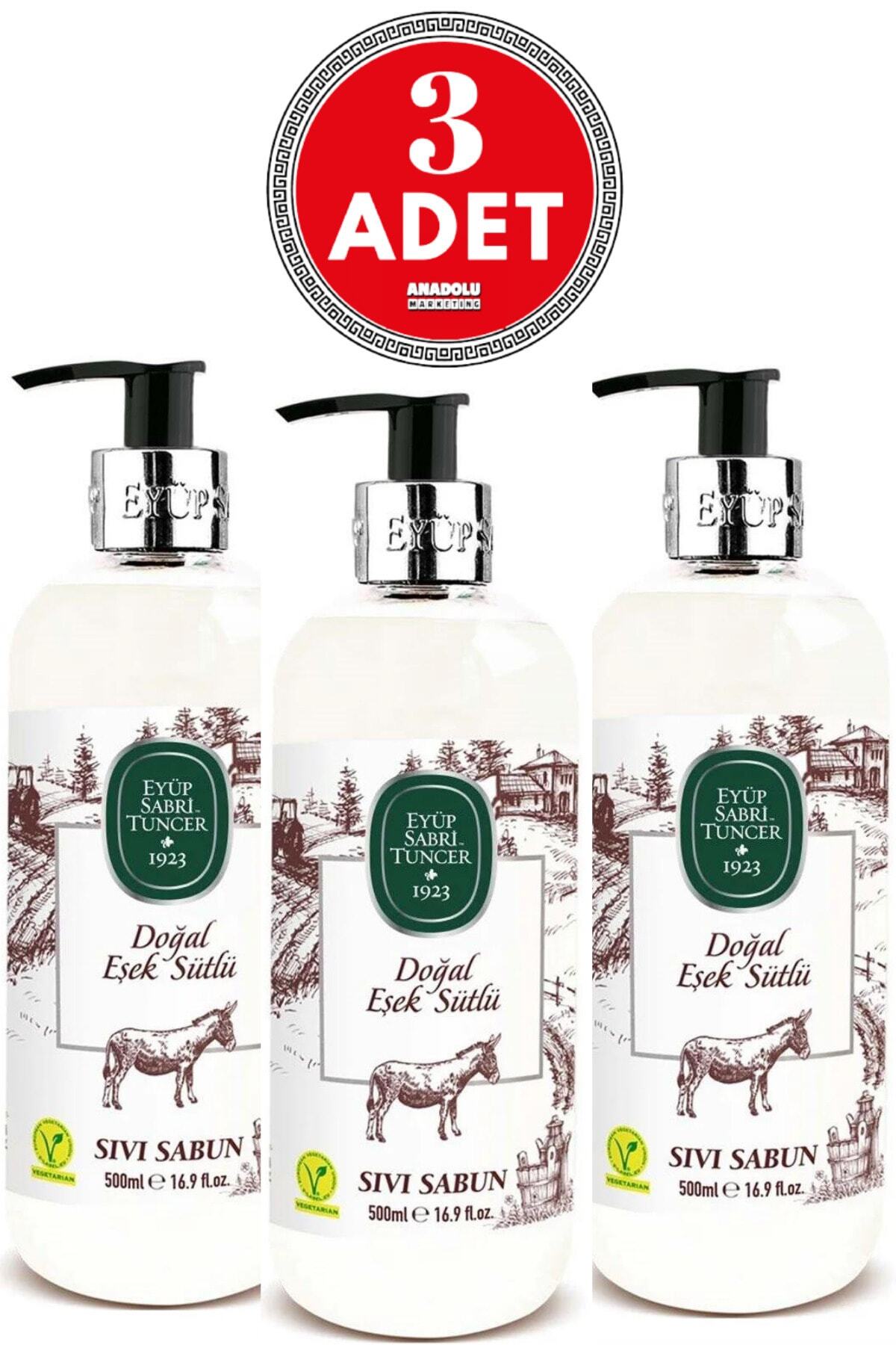 Doğal Eşek Sütlü Sıvı Sabun 500 ml x 3 Adet