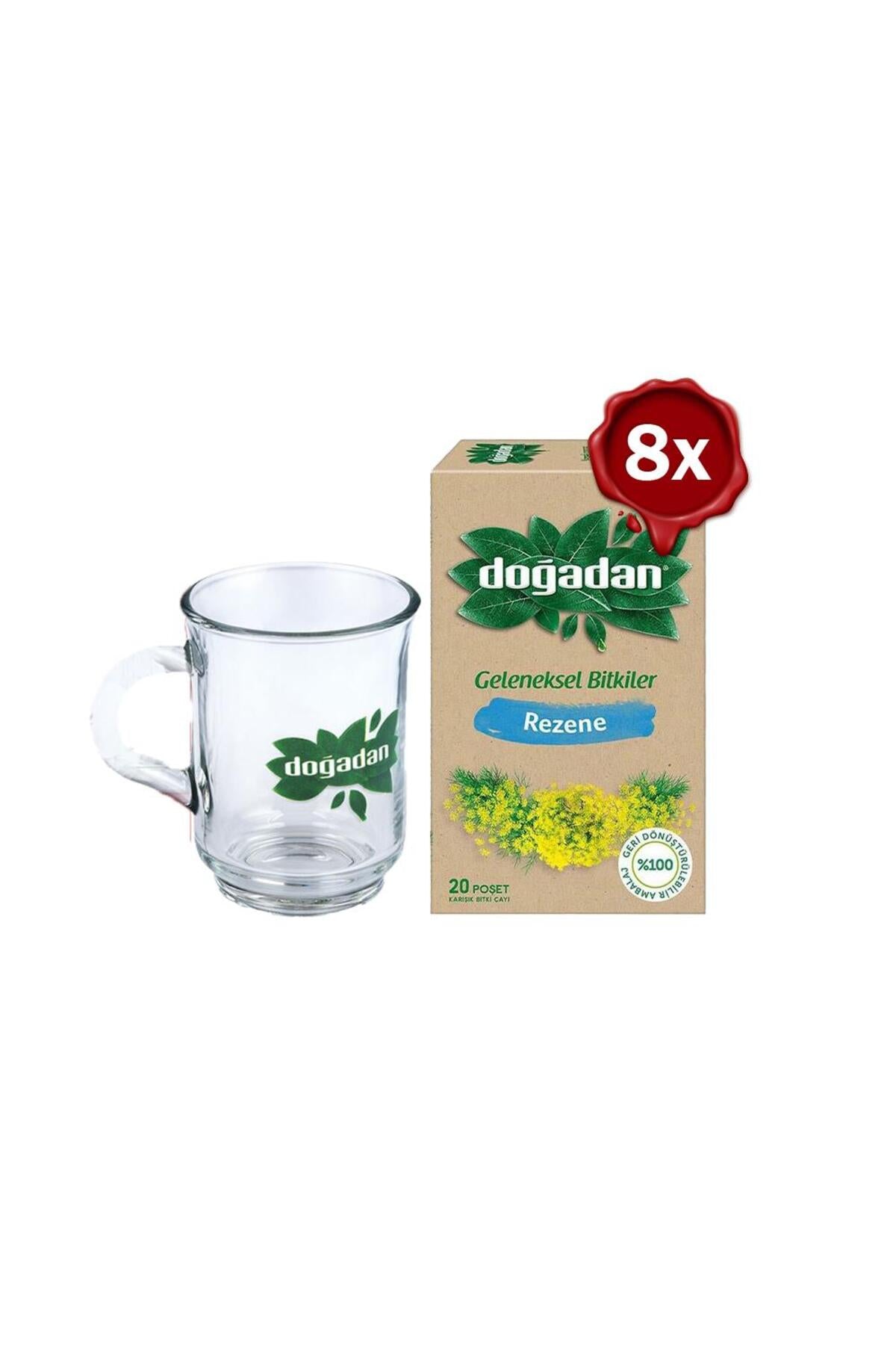 Rezene Bitki Çayı 20' li x 8 ve Cam Bardak Hediyeli