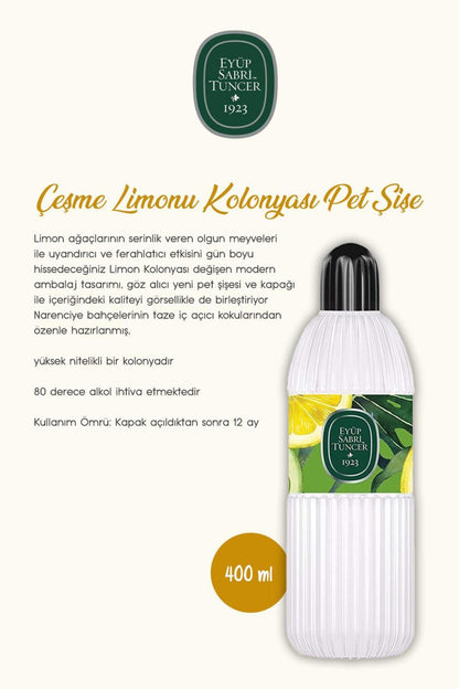 Kolonya 1 lt ve Pet Şişe 400 ml Çeşme Limonu ve Rosie Hediye