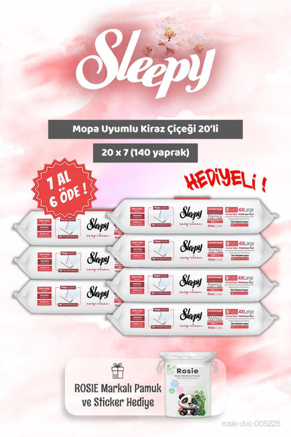 7 AL 6 ÖDE Mopa Uyumlu Kiraz Çiçeği 20'li ve Rosie Bebek pamuğu