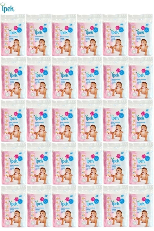 Bebek Temizleme Pamuğu 1800 Adet (30Pk*60) 1 Koli