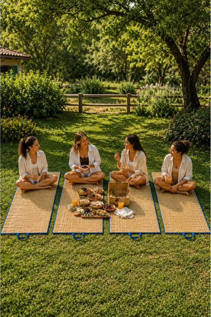 4 adet Hasır Mat - Kamp, plaj ve piknik Matı 60x180 cm