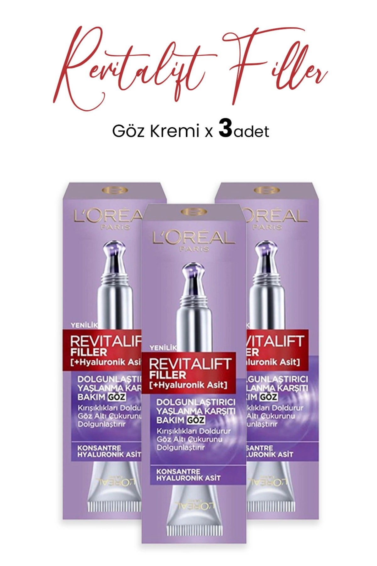 Revitalift Filler Yaşlanma Karşıtı Göz Kremi 15 ml X 3 Adet