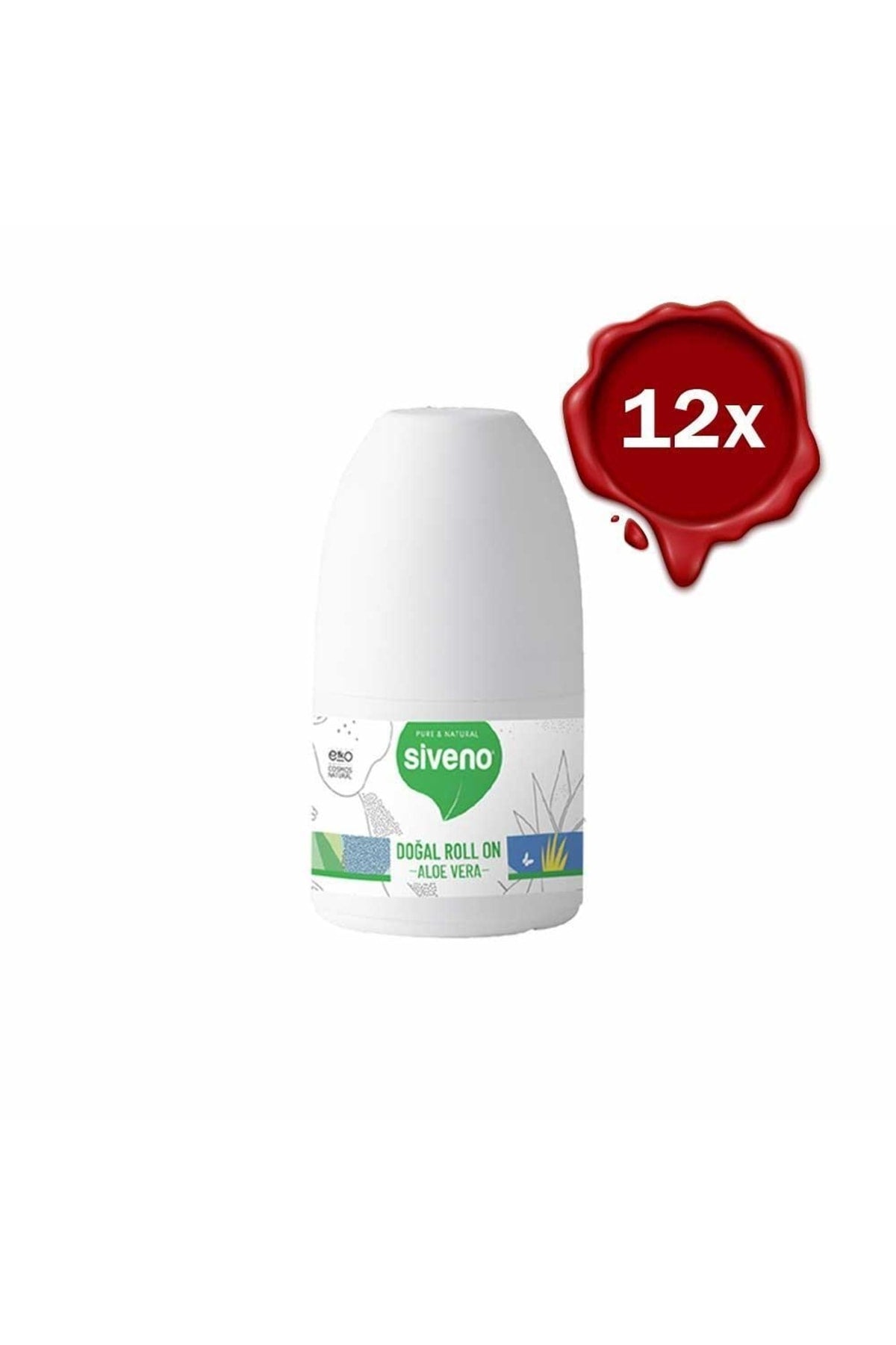 %100 Doğal Roll-On Aloe Vera Deodorant Ter Kokusu Önleyici Bitkisel Lekesiz Vegan 50 ml X 12 Adet