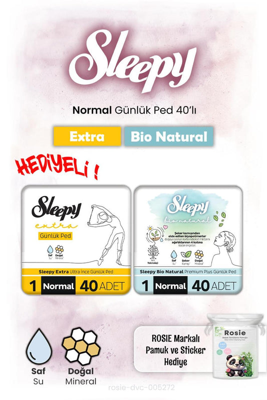Bio Natural ve Extra Günlük Ped Normal 40'lı ve Rosie hediye