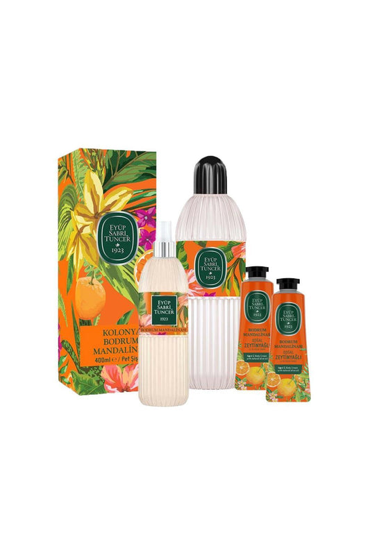 Bodrum Mandalinası Kolonyası Pet Şişe 400 ML, 150 ml ve 2 Adet El ve Vücut Kremi 5