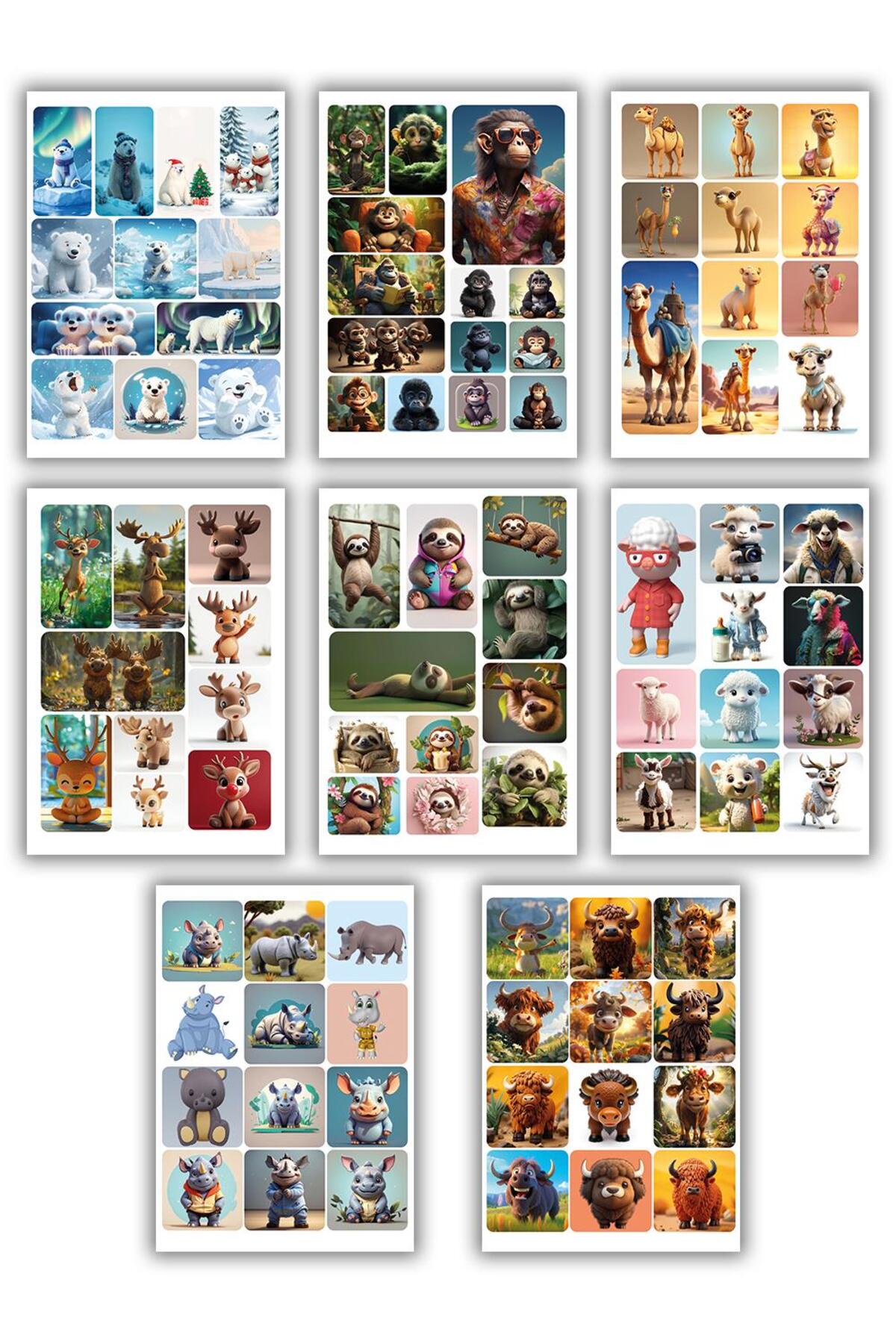 Gül Kokulu Islak Havlu 50x28 (1400 yaprak) ve Sticker Seti 32 Sayfa