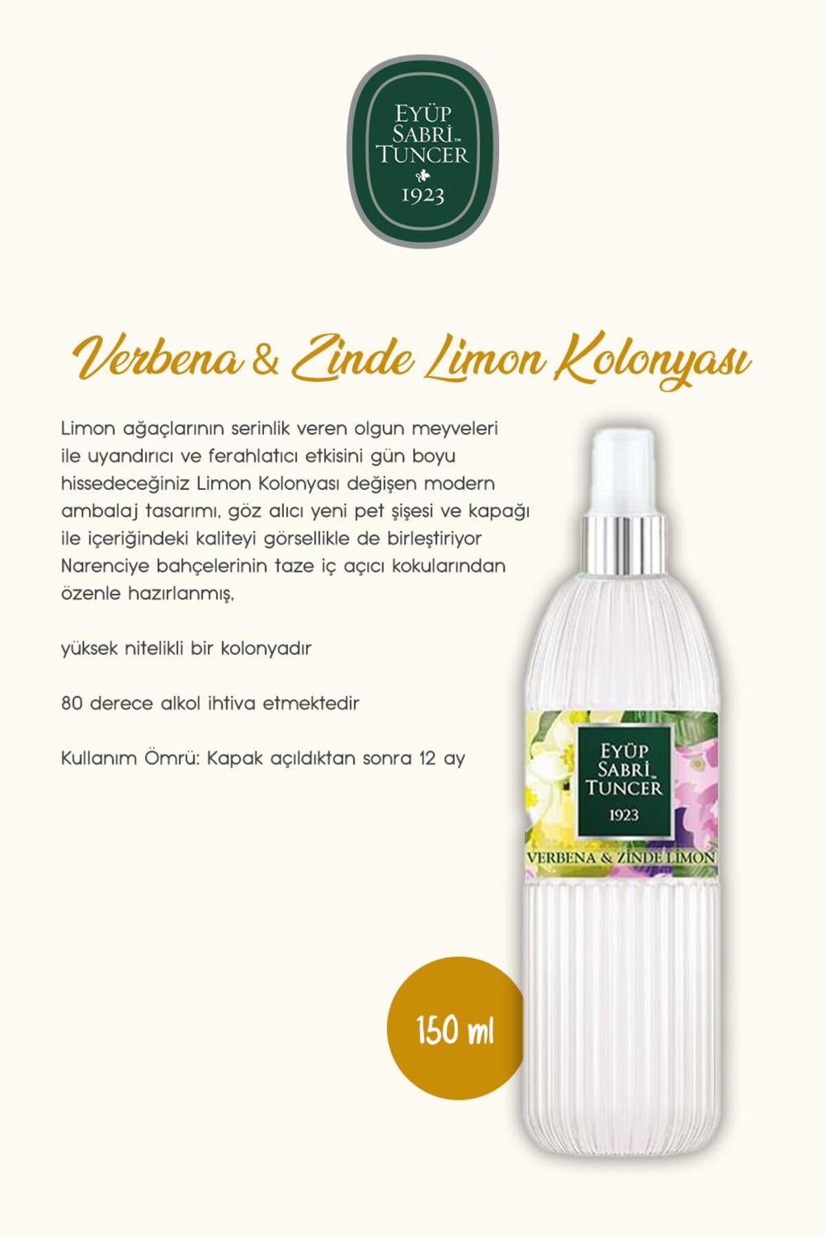 Verbena & Zinde Limon Kolonyası 150 ml