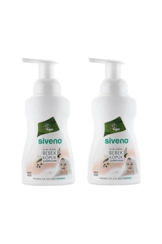 %100 Doğal Bebek Köpük Şampuanı Yenidoğan Saç ve Vücut İçin Nemlendirici Bitkisel 250 ml X 2 Adet